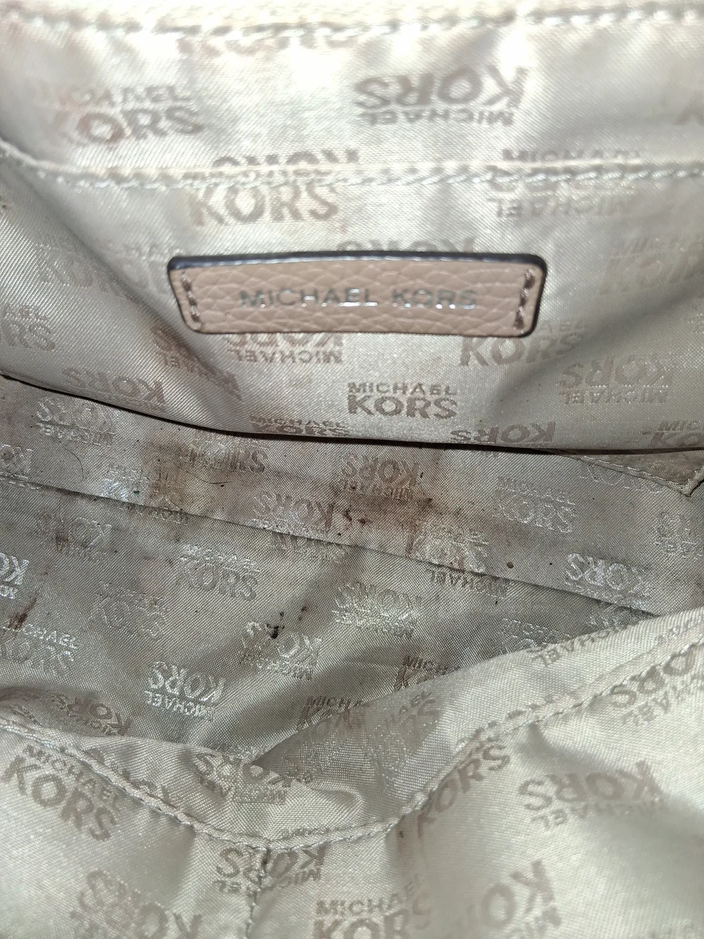 Michael Kors Beige Leather Satchel Bag